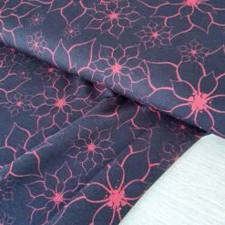 European Modal Blend French Terry Knit, Graceful Bloom Navy/Fuchsia -Tailor Supplies Sales 2024 7503 1