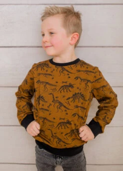 European Knit, Oeko-Tex French Terry Cosy, Dino Bones Dark Green -Tailor Supplies Sales 2024 7525 2