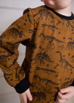 European Knit, Oeko-Tex French Terry Cosy, Dino Bones Dark Green -Tailor Supplies Sales 2024 7525 3