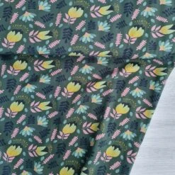 European Knit, Oeko-Tex French Terry, Floral Hunter Rose