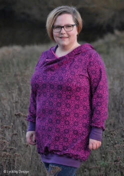 *REMNANT 2 PIECE BUNDLE* European Knit, Oeko-Tex French Terry, Pretty Bloom Berry & 30cm Honeysuckle Ribbing -Tailor Supplies Sales 2024 7541 1