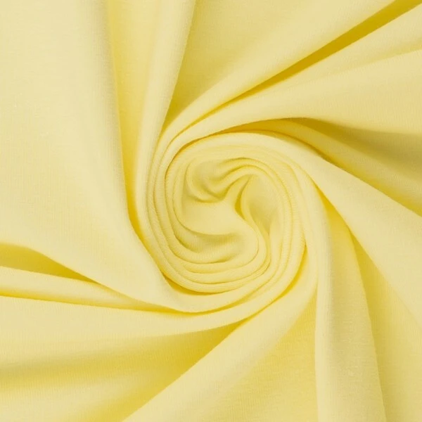 European Cotton Elastane Jersey, Solid, Oeko-Tex, Lemon 1 European Cotton Elastane Jersey, Solid, Oeko-Tex, Lemon