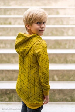 European Knit, Oeko-Tex French Terry, Lines Bright Ochre -Tailor Supplies Sales 2024 7555 3