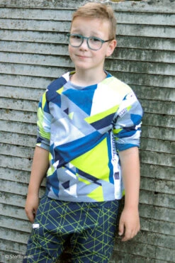 European Knit, Oeko-Tex French Terry, Triangles Neon Green -Tailor Supplies Sales 2024 7559 6