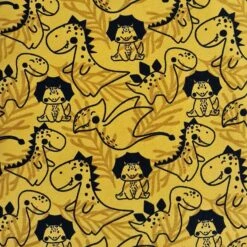 European Cotton Elastane Jersey, Oeko-Tex, Baby Dinos Golden