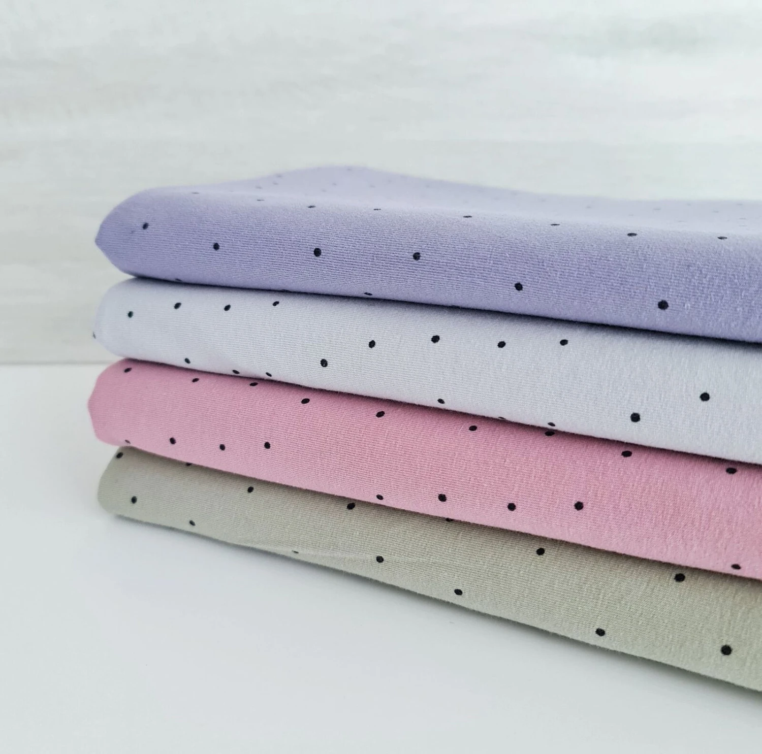 European Cotton Elastane Jersey, Oeko-Tex, Spots Lavender 2 European Cotton Elastane Jersey, Oeko-Tex, Spots Lavender - Image 2