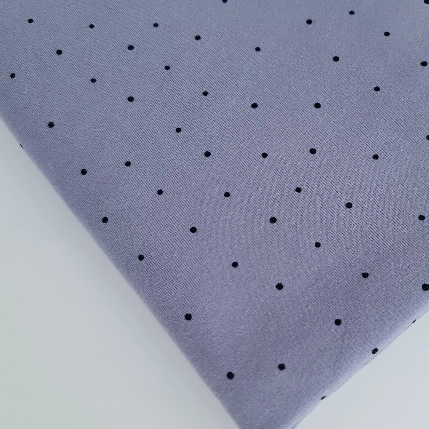 European Cotton Elastane Jersey, Oeko-Tex, Spots Lavender 1 European Cotton Elastane Jersey, Oeko-Tex, Spots Lavender