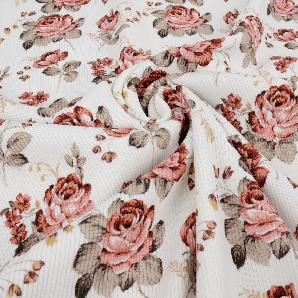 Tygdrommar, GOTS Organic, Ribbed Knit, Nelly Rusty 1 Tygdrommar, GOTS Organic, Ribbed Knit, Nelly Rusty