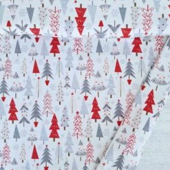 European Cotton Elastane Jersey, Oeko-Tex, Xmas Trees