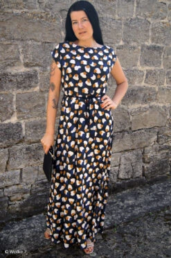 *REMNANT 2 PIECE* European Woven Viscose, Oeko-Tex, Mottled Ochre Blue -Tailor Supplies Sales 2024 7816 3