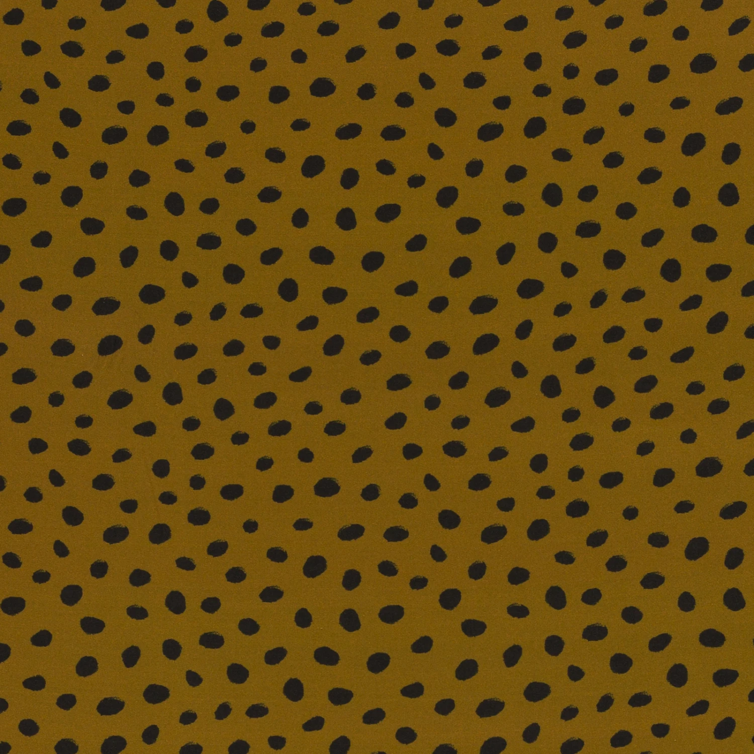 European Woven Viscose, Oeko-Tex, Dots Brass Black 2 European Woven Viscose, Oeko-Tex, Dots Brass Black - Image 2