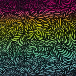 European Cotton Elastane Jersey, Oeko-Tex, Breeze Rainbow Black