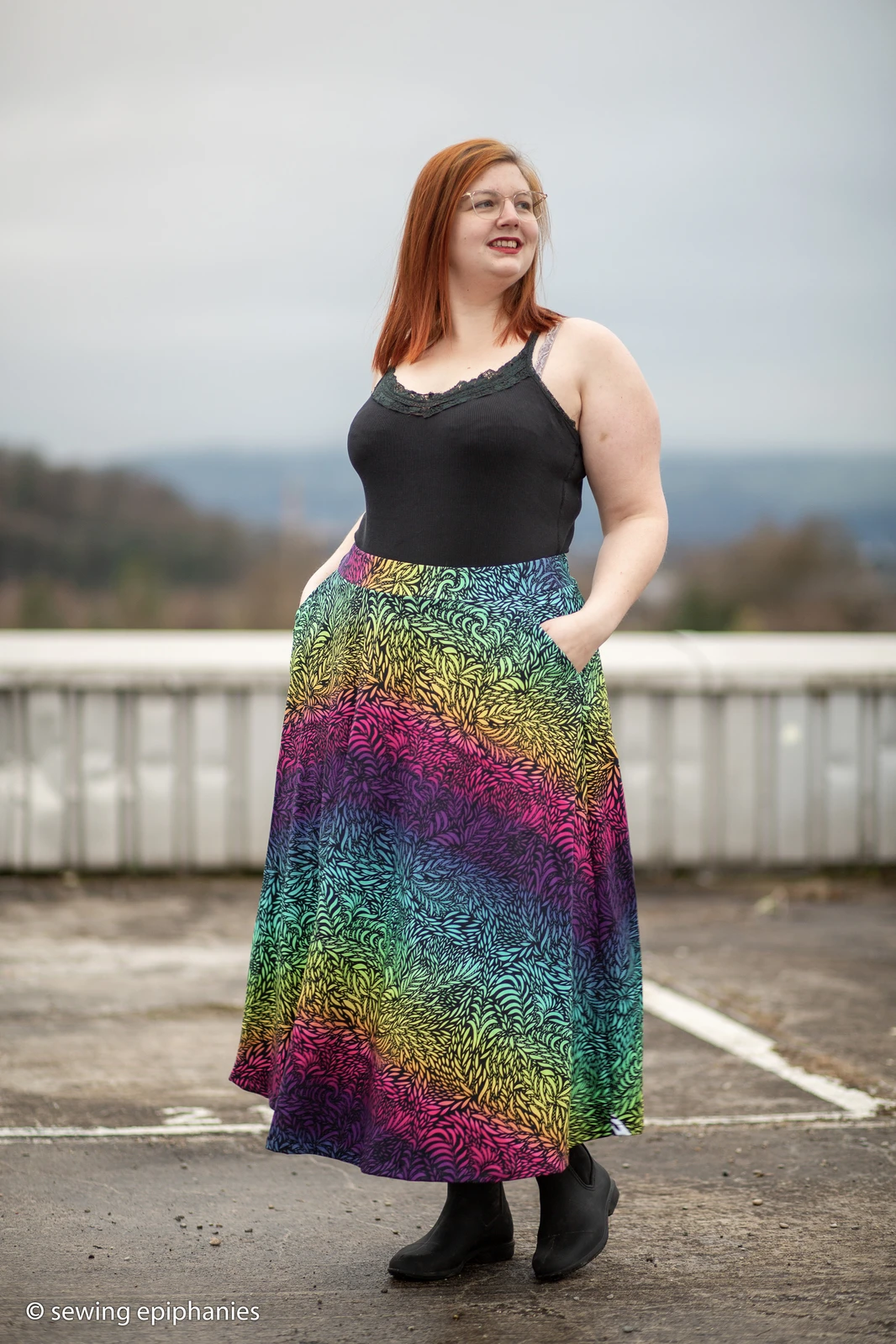 European Cotton Elastane Jersey, Oeko-Tex, Breeze Rainbow Black 6 European Cotton Elastane Jersey, Oeko-Tex, Breeze Rainbow Black - Image 6