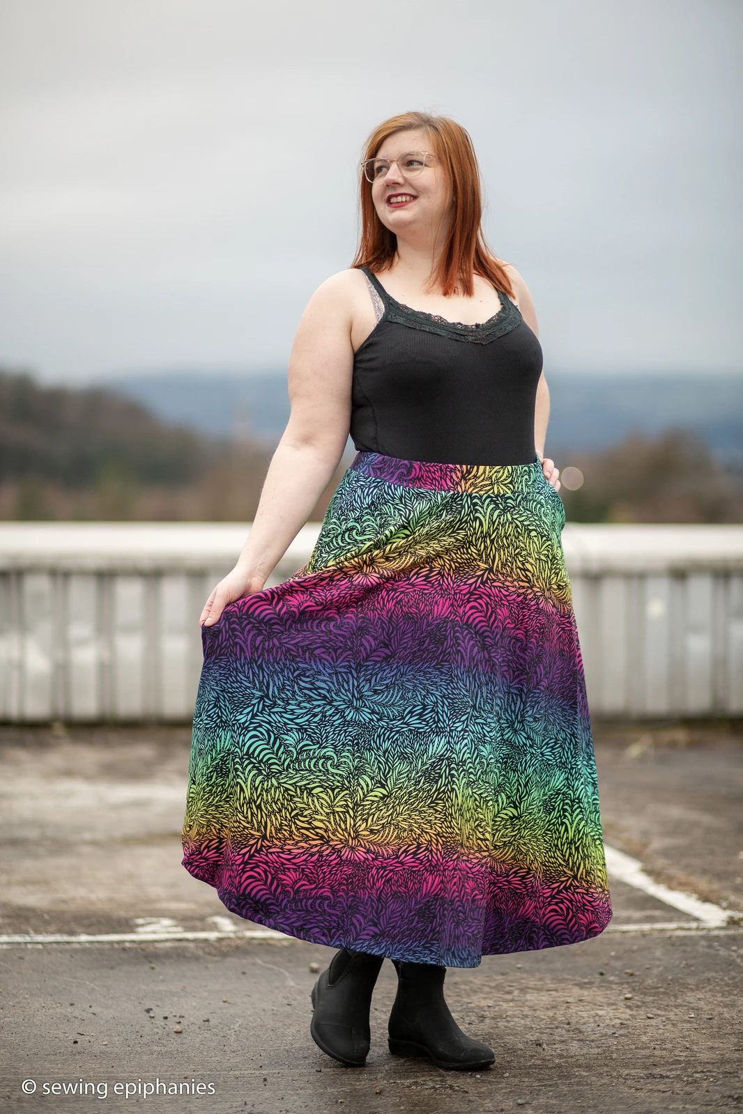 European Cotton Elastane Jersey, Oeko-Tex, Breeze Rainbow Black 7 European Cotton Elastane Jersey, Oeko-Tex, Breeze Rainbow Black - Image 7