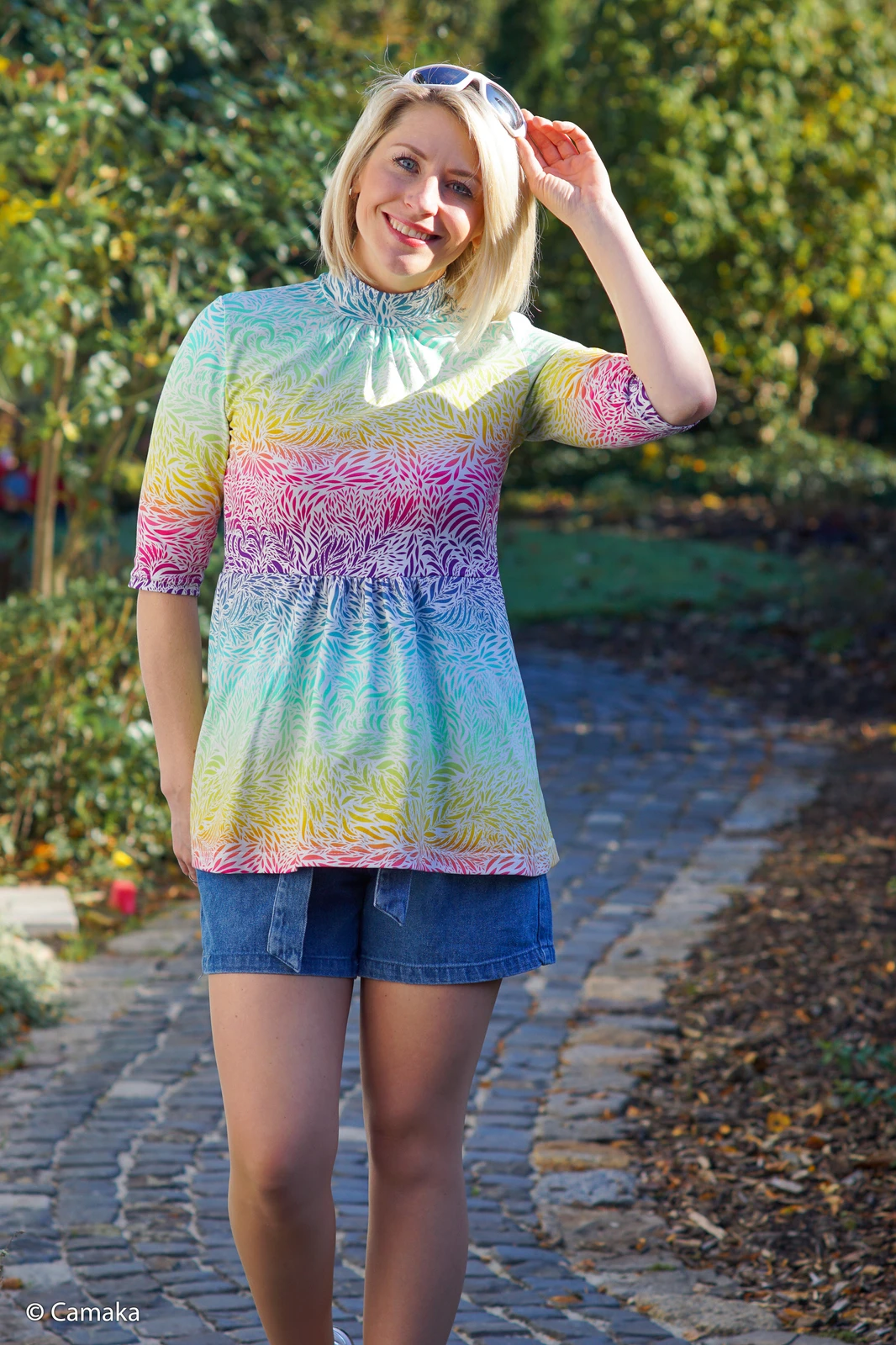 European Cotton Elastane Jersey, Oeko-Tex, Breeze Rainbow White 7 European Cotton Elastane Jersey, Oeko-Tex, Breeze Rainbow White - Image 7