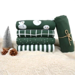 Tygdrommar, GOTS Organic Jersey, Grid Forest Green -Tailor Supplies Sales 2024 7926 2