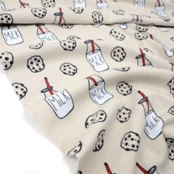 Tygdrommar, GOTS Organic, Ribbed Knit, Milk & Cookie Sand