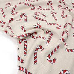 Tygdrommar, GOTS Organic, Ribbed Knit, Candy Cane Sand