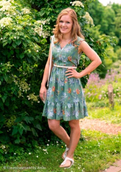 European Viscose Linen Blend, Summer Botanics Pistashio -Tailor Supplies Sales 2024 7943 2