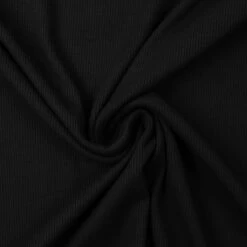 European Fine Ribbed Jersey Knit, Oeko-Tex, Black