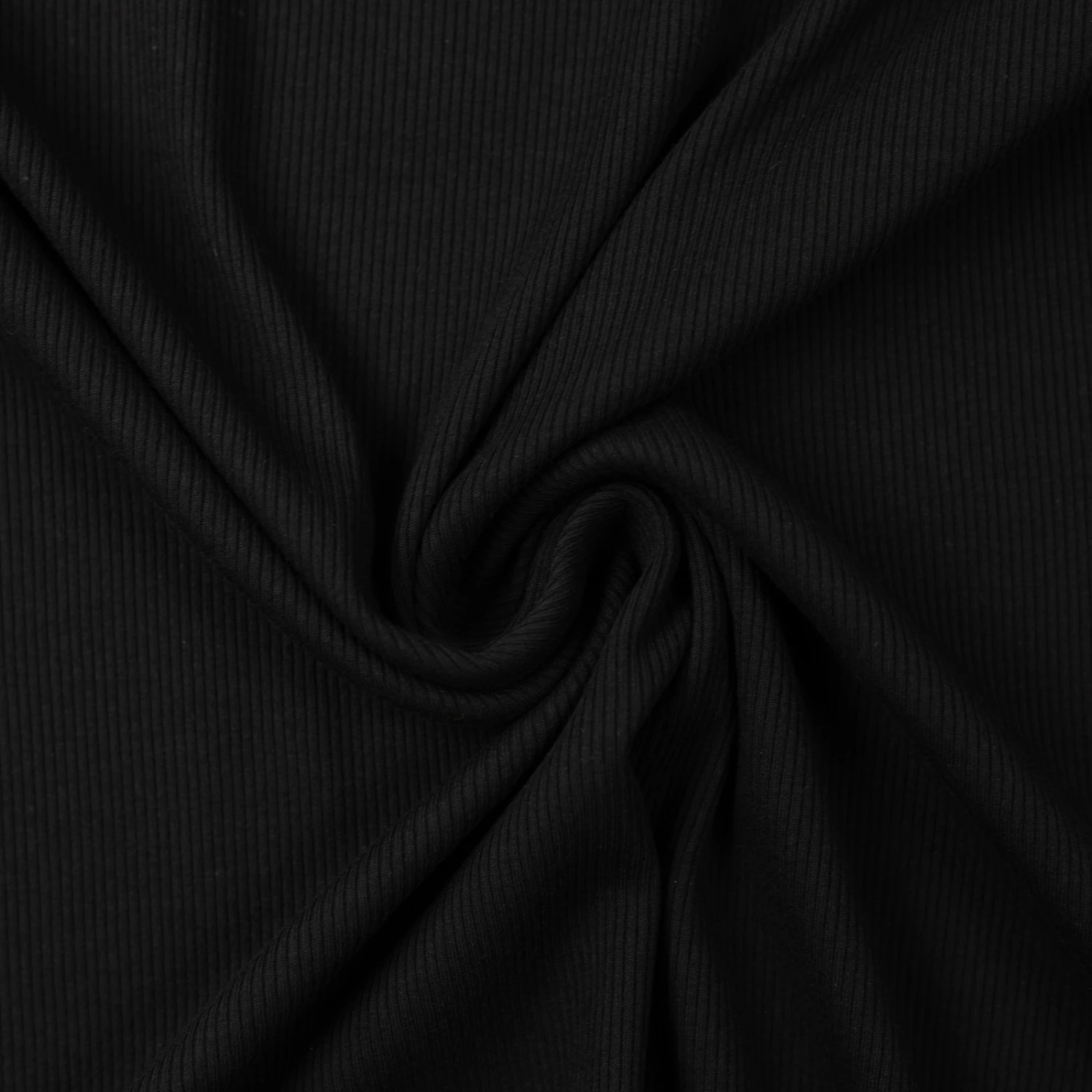European Fine Ribbed Jersey Knit, Oeko-Tex, Black 1 European Fine Ribbed Jersey Knit, Oeko-Tex, Black