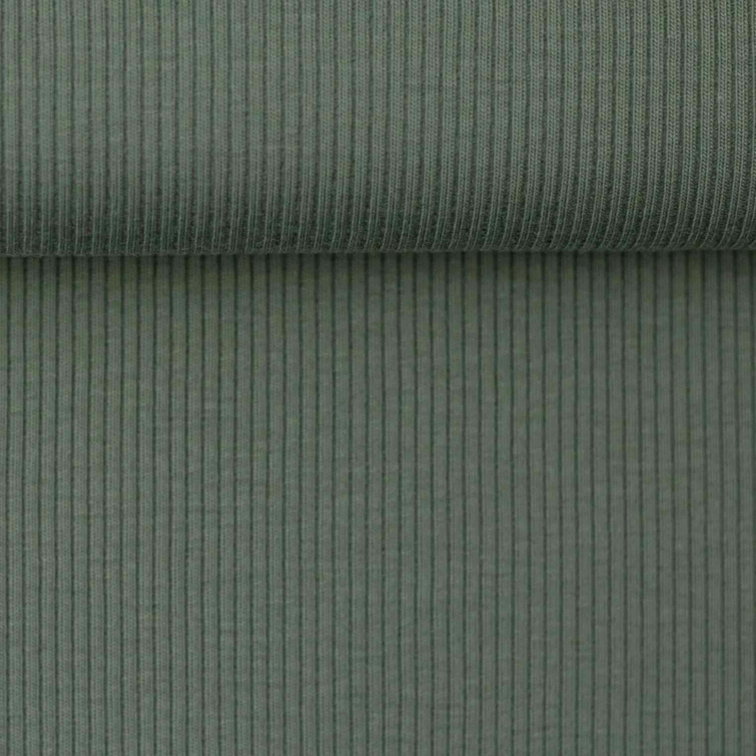 European Fine Ribbed Jersey Knit, Oeko-Tex, Vintage Green 2 European Fine Ribbed Jersey Knit, Oeko-Tex, Vintage Green - Image 2