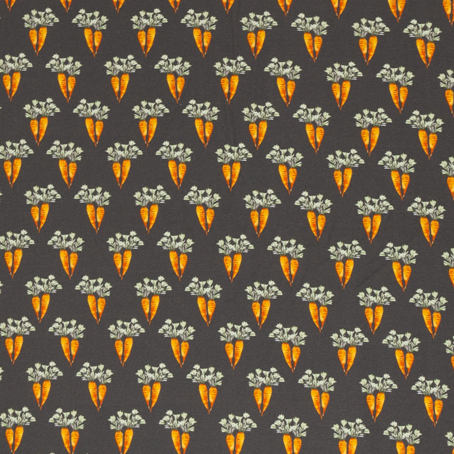 European Cotton Elastane Jersey, Oeko Tex, Carrots Charcoal Grey 1 European Cotton Elastane Jersey, Oeko Tex, Carrots Charcoal Grey