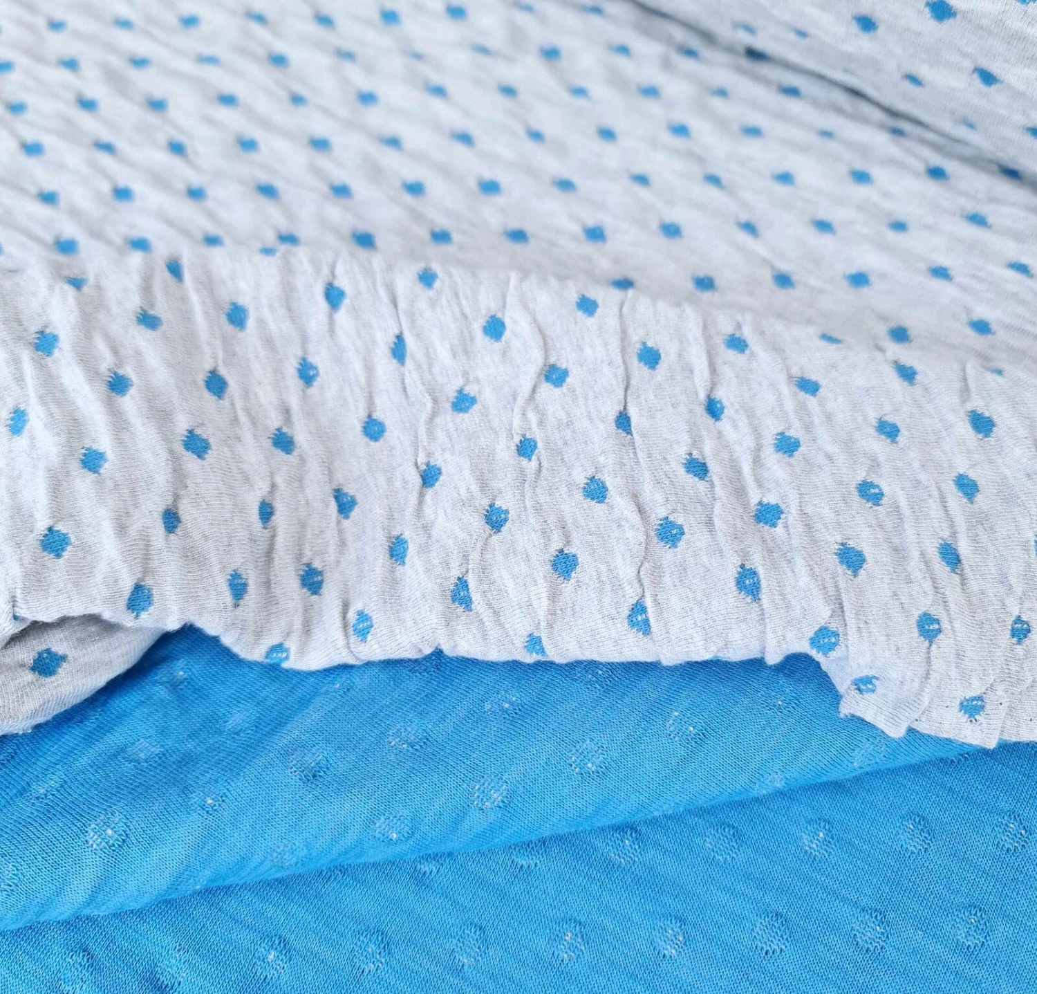 European Double Sided Cotton Jersey Ripple Knit, Dots Strawberry 3 European Double Sided Cotton Jersey Ripple Knit, Dots Strawberry - Image 3