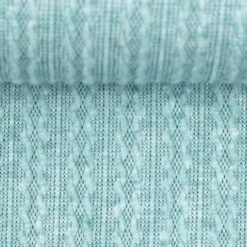 European Cable Jersey Knit, Melange Mint