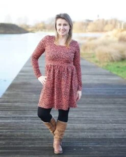 European Modal Blend French Terry Knit, Brush Black & Dark Coral -Tailor Supplies Sales 2024 8207 3