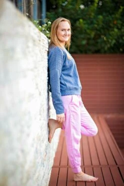 European Cable Sweater Knit, Melange Indigo Blue -Tailor Supplies Sales 2024 8324 6