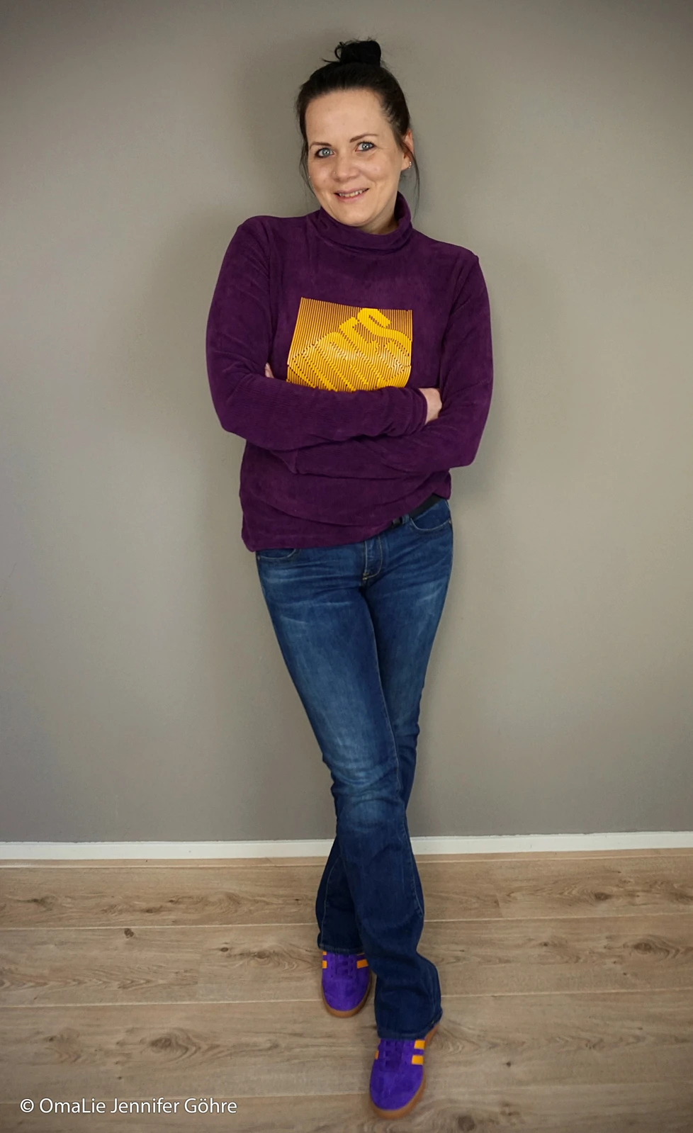 European Stretch Velour Corduroy Jersey, Eggplant 3 European Stretch Velour Corduroy Jersey, Eggplant - Image 3