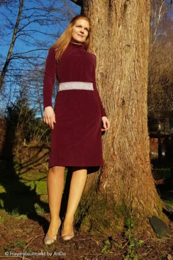 European Stretch Velour Corduroy Jersey, Burgundy -Tailor Supplies Sales 2024 8375 2