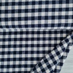 European Cotton Flannel, Navy Gingham