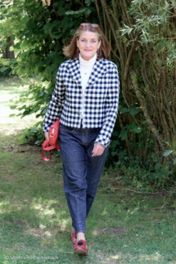 European Cotton Flannel, Navy Gingham -Tailor Supplies Sales 2024 8431 4