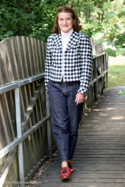 European Cotton Flannel, Navy Gingham -Tailor Supplies Sales 2024 8431 6