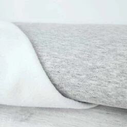 European Alpine Fleece Sweater Knit, Melange Light Grey