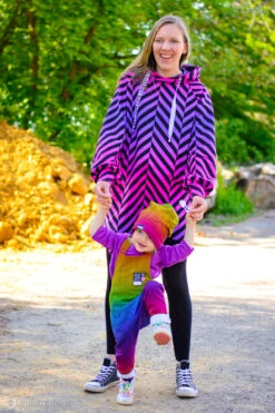 European Knit, Oeko-Tex French Terry Cosy, Small Zig+Zag Rainbow Ombre -Tailor Supplies Sales 2024 8513 9