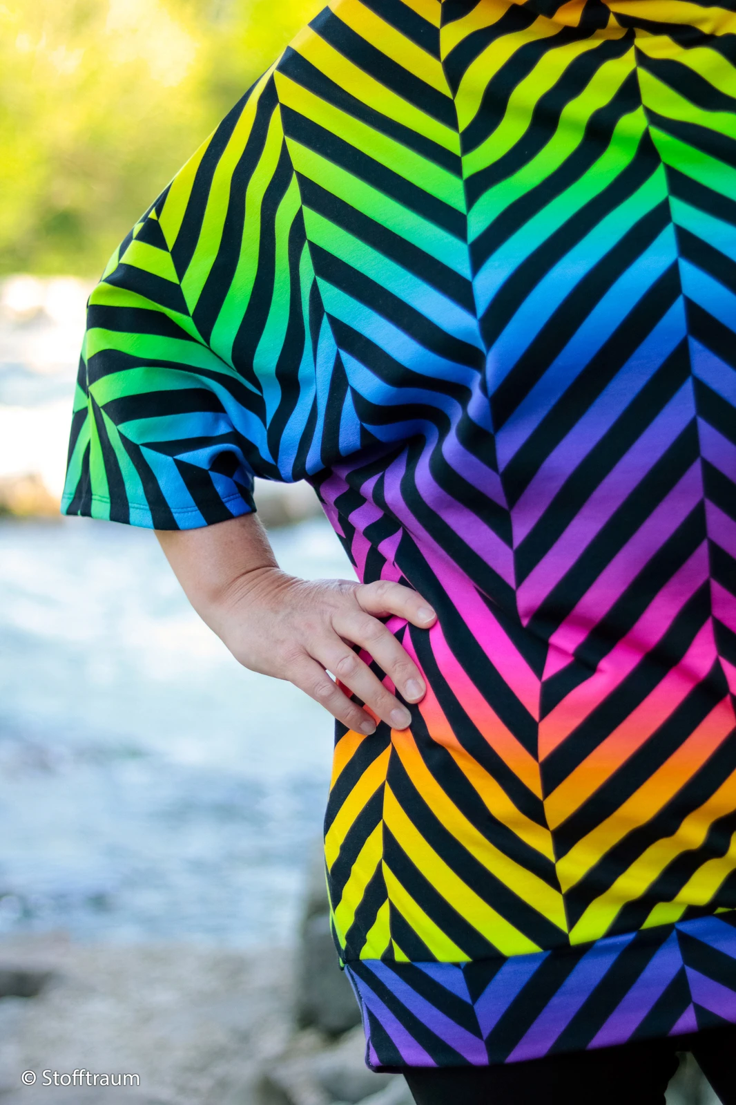 European Knit, Oeko-Tex French Terry Cosy, Large Zig+Zag Rainbow Ombre 3 European Knit, Oeko-Tex French Terry Cosy, Large Zig+Zag Rainbow Ombre - Image 3