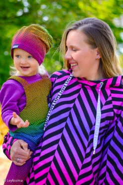 European Knit, Oeko-Tex French Terry Cosy, Large Zig+Zag Purple Pink Ombre -Tailor Supplies Sales 2024 8516 2