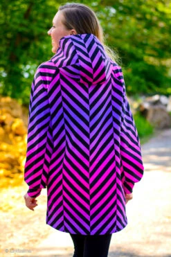 European Knit, Oeko-Tex French Terry Cosy, Large Zig+Zag Purple Pink Ombre -Tailor Supplies Sales 2024 8516 3