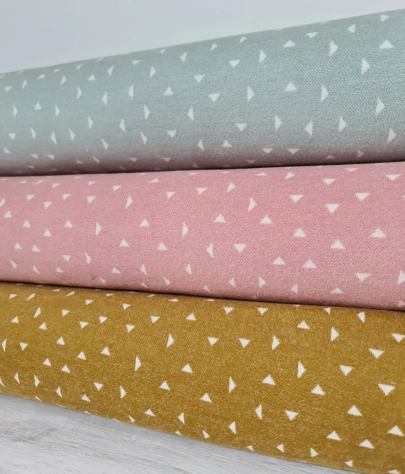 European Jacquard Knit, Oeko-Tex, Triangles Vintage Blush 3 European Jacquard Knit, Oeko-Tex, Triangles Vintage Blush - Image 3