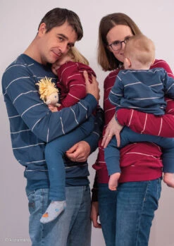 European Knit, Oeko-Tex French Terry, Wide Lines Denim Blue (Extra Wide) -Tailor Supplies Sales 2024 8544 2