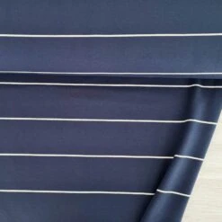 European Knit, Oeko-Tex French Terry, Wide Lines Denim Blue (Extra Wide)