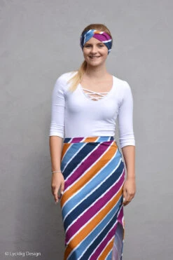 *REMNANT 3 PIECE BUNDLE* European Knit, Oeko-Tex French Terry Cosy, Diagonally Stripes -Tailor Supplies Sales 2024 8548 8