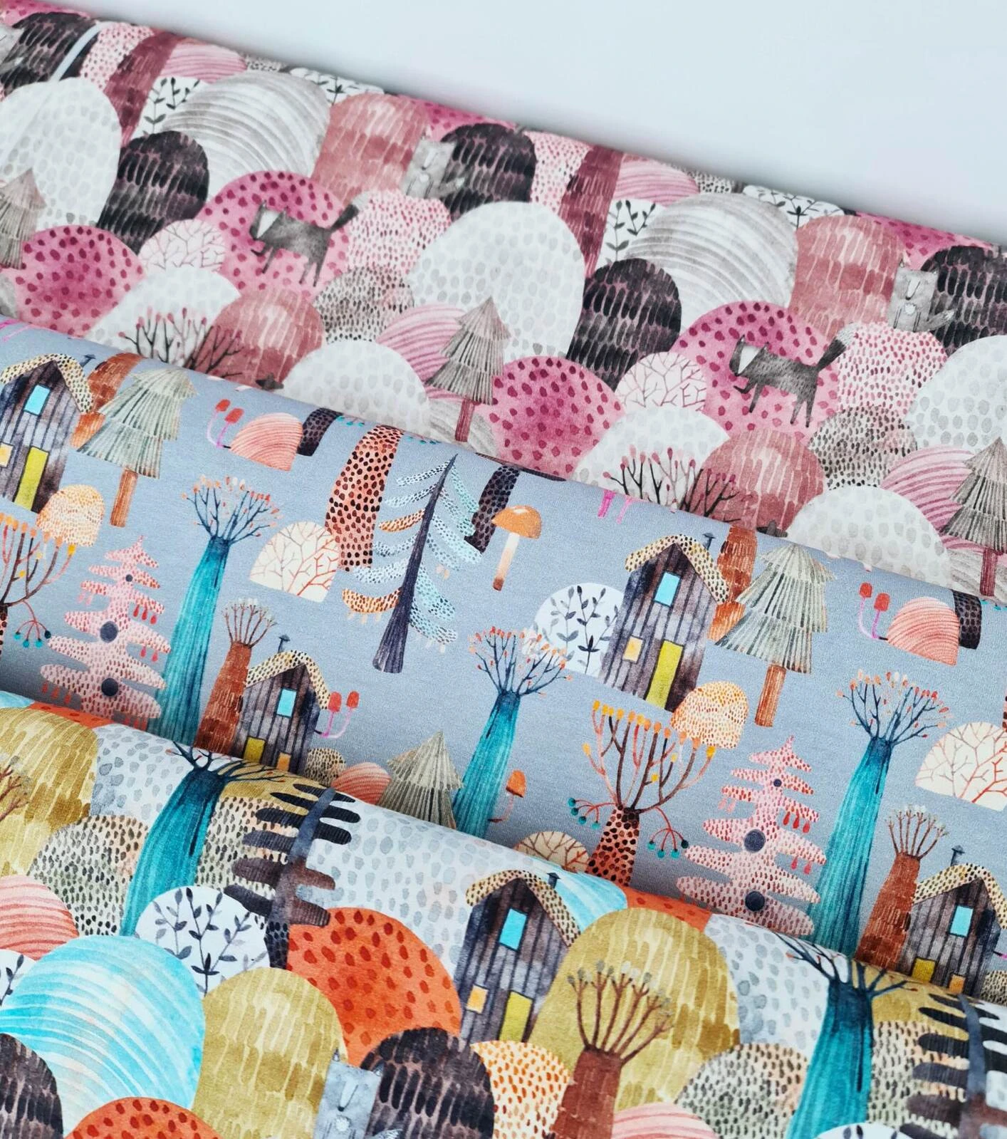 European Cotton Elastane Jersey, Oeko Tex, Scandi Hills Multi 5 European Cotton Elastane Jersey, Oeko Tex, Scandi Hills Multi - Image 5