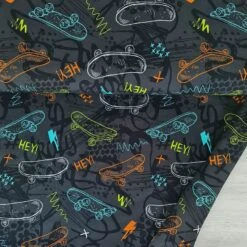 *REMNANT 55cm* European Knit, Oeko-Tex French Terry Cosy, Skateboarding Hey