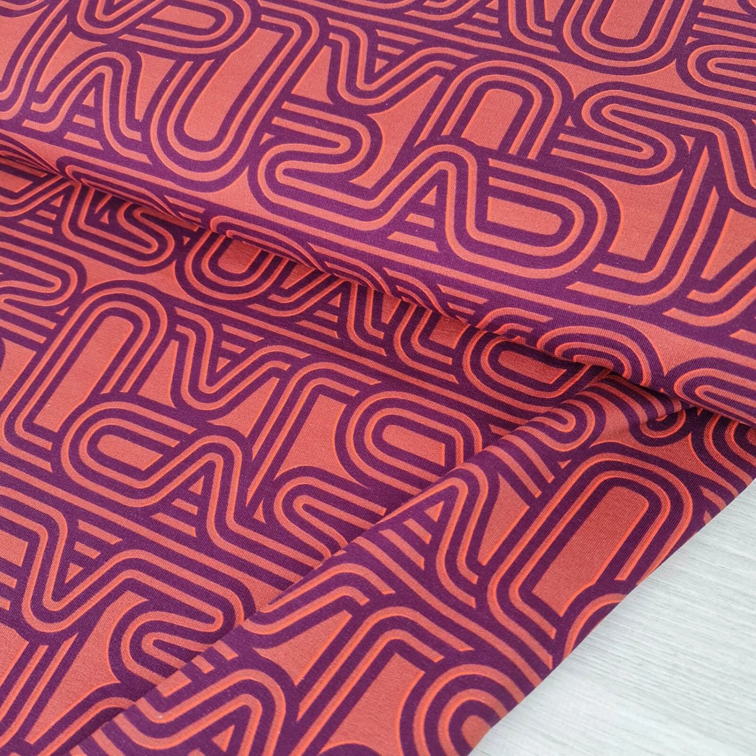 European Knit, Oeko-Tex French Terry Cosy, Casual Lines Eggplant 2 European Knit, Oeko-Tex French Terry Cosy, Casual Lines Eggplant - Image 2