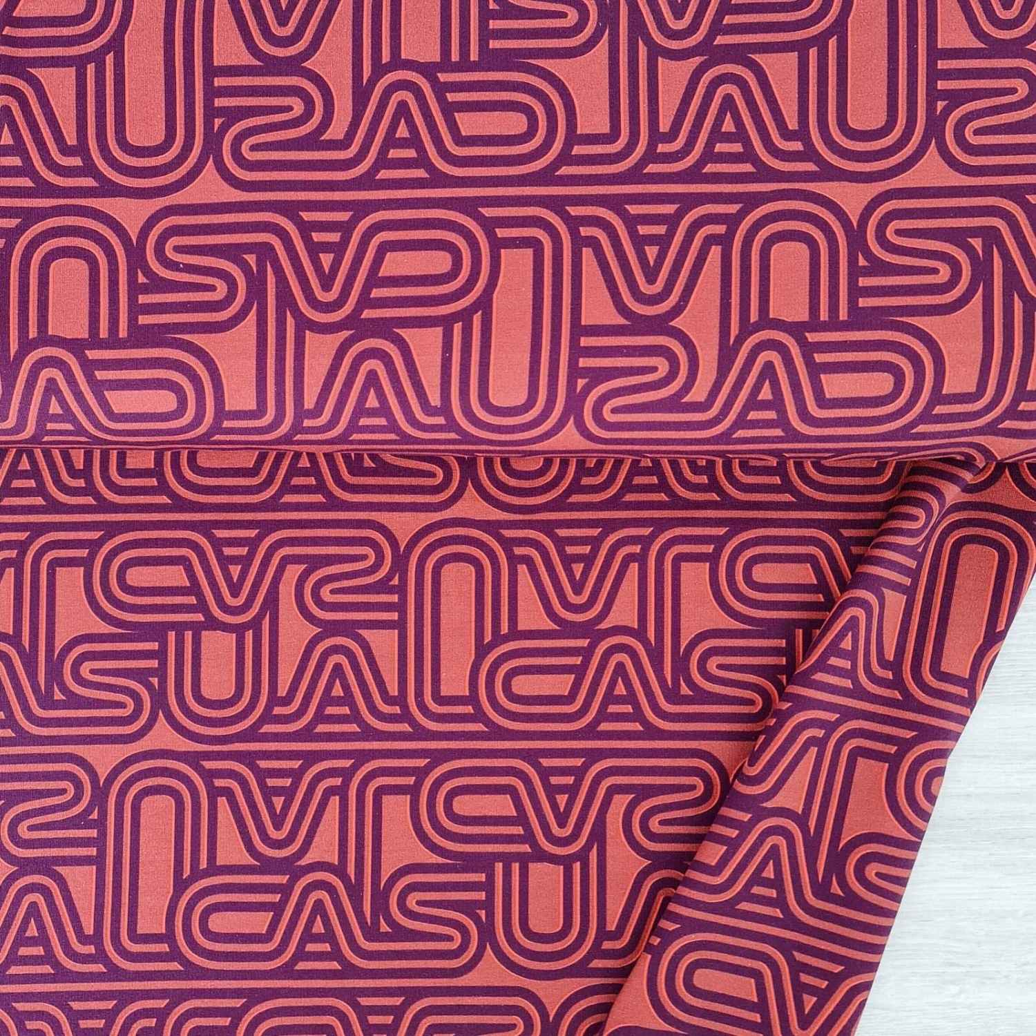 European Knit, Oeko-Tex French Terry Cosy, Casual Lines Eggplant 1 European Knit, Oeko-Tex French Terry Cosy, Casual Lines Eggplant