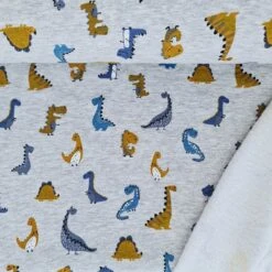 European Alpine Fleece Sweater Knit, Mini Dinos